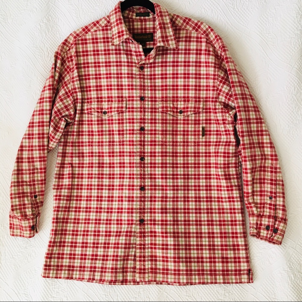 Men’s Medium Timberland Button Down Flannel Shirt